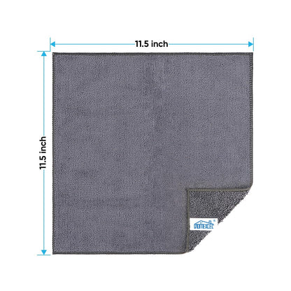 HOMEXCEL Grey Microfiber Cleaning Cloth, 12 Pack Premium Microfiber Towels for Cars, Lint Free, Scratch-Free, Highly Absorbent, Reusable Cleaning Rags for Car, Household, Kitchen, Window, 11.5"X11.5"