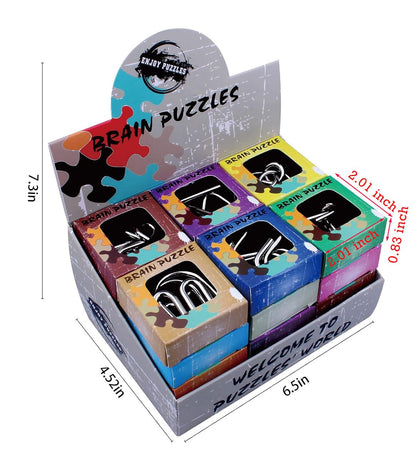 AHYUAN 24 Pack Metal Puzzles Brain Teaser IQ Wire Metal Puzzles for Adults Kids Teenagers Gifts Fidget Toys Educational Puzzle Games Toys Magic Trick Toy Party Favors for Kids Adults Challenge