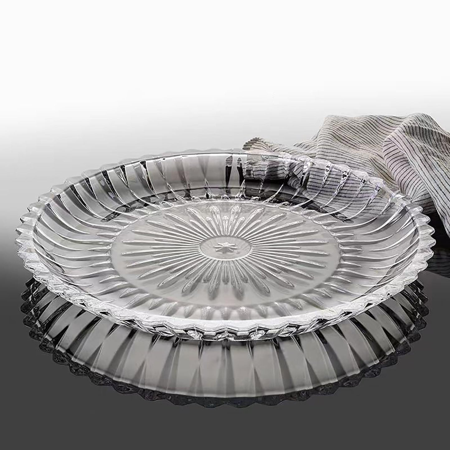 Rxcvkmw Glass Fruit Bowl or Decorative Bowl, used for Kitchen counter or living room center table decoration, Centerpiece Bowl,Glass tray (14.1in)