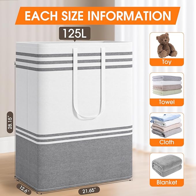 4 Pack Large Laundry Baskets, Laundry Hampers, Freestanding Waterproof