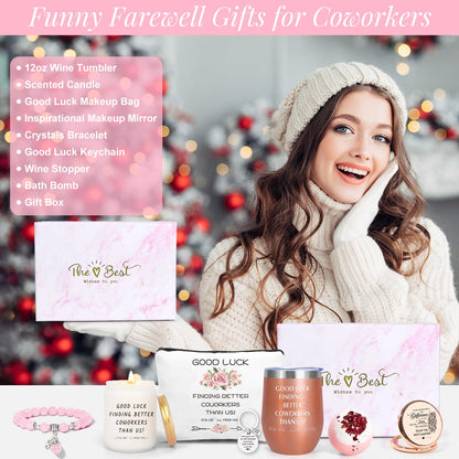 Farewell Gifts for Women - Good Luck & Goodbye Gifts for Coworkers Leaving for New Jobs - Employee Appreciation Gift Basket