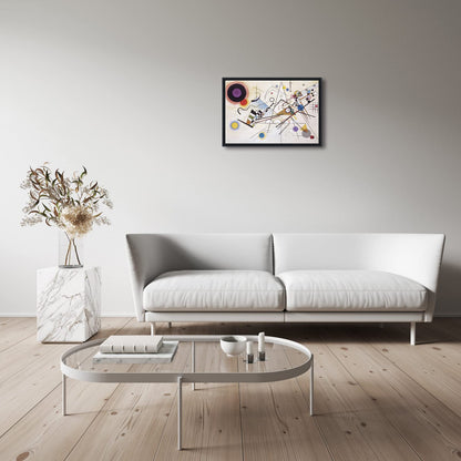 Wieco Art Framed Canvas Wall Art Composition VII, 1913 by Wassily Kandinsky Classic Abstract Famous Paintings Reproductions Canvas Wall Art for Home Decoration