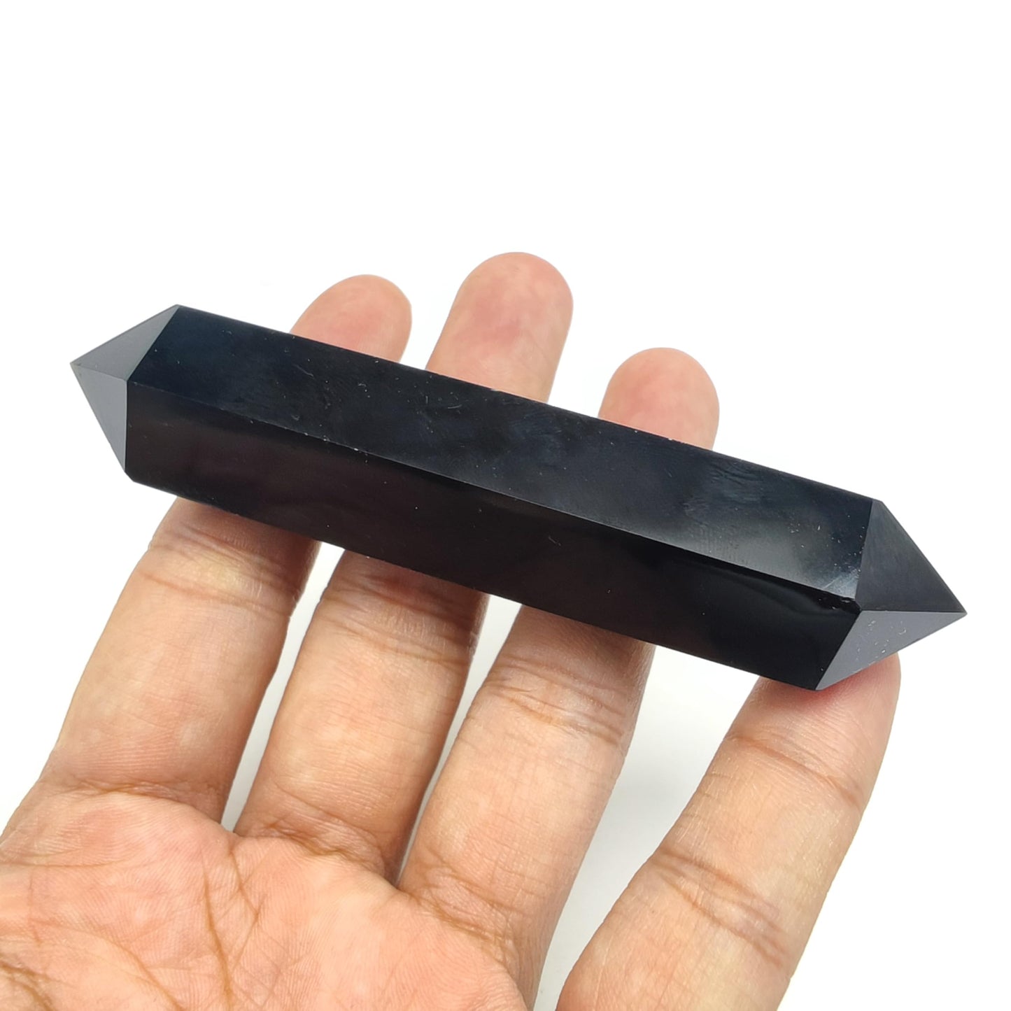 10cm Natural Crystal Tower Two Point Wand Obelisk 6 Faceted Crystals Point Chakra Stone Kit Home Decor Reiki Healing Gift (Dragon Blood Stone)