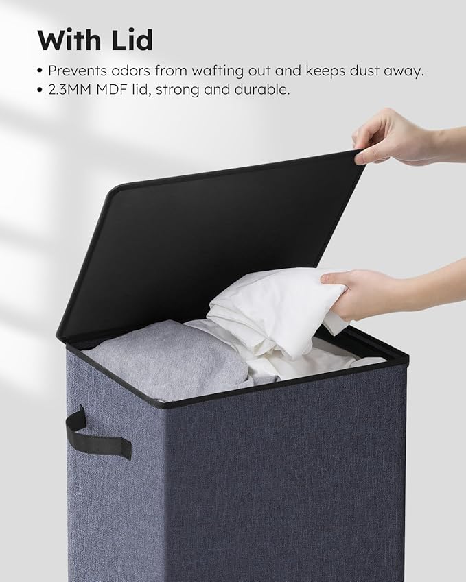 SOLEDI Laundry Hamper with Lid 100L Large & Tall Collapsible Laundry Basket