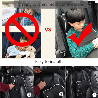 ZATOOTO Car Neck Pillow - Memory Foam Car Headrest Pillow, Car Neck Pillows for Driving, Neck Support for Adult and Child, Black
