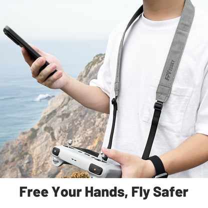 FPVtosky Neck Lanyard with Joystick for DJI RC/RC 2, PU Leather Shoulder Strap and 1 Pair of Rocker, Compatible with DJI Mini 5/4 Pro/Mini 3/ Mavic 3 Classic/Air 3 Remote Controller Accessories