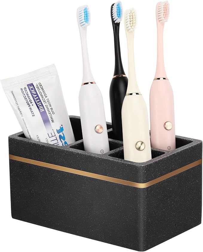 Shinowa Resin Toothbrush Holder, 5 Slots Hygienic Electric Toothbrush Holder