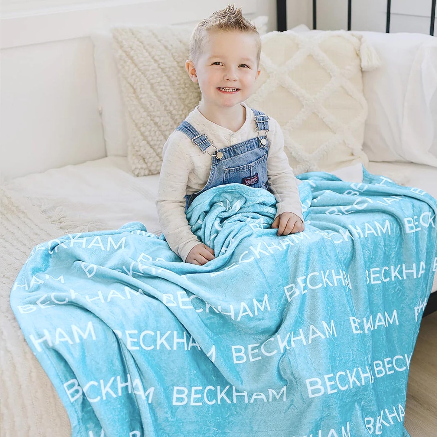 Ships Next Day, Personalized Baby Blankets for Boys Girls- Printed in USA, Custom Name Blanket Super Soft Plush Fleece, Customized Christmas Easter Gifts for Kids, Newborns, Toddlers
