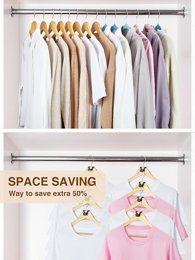 Smartor Clothes Hanger Connector Hooks 120 Pack, Closet Storage and