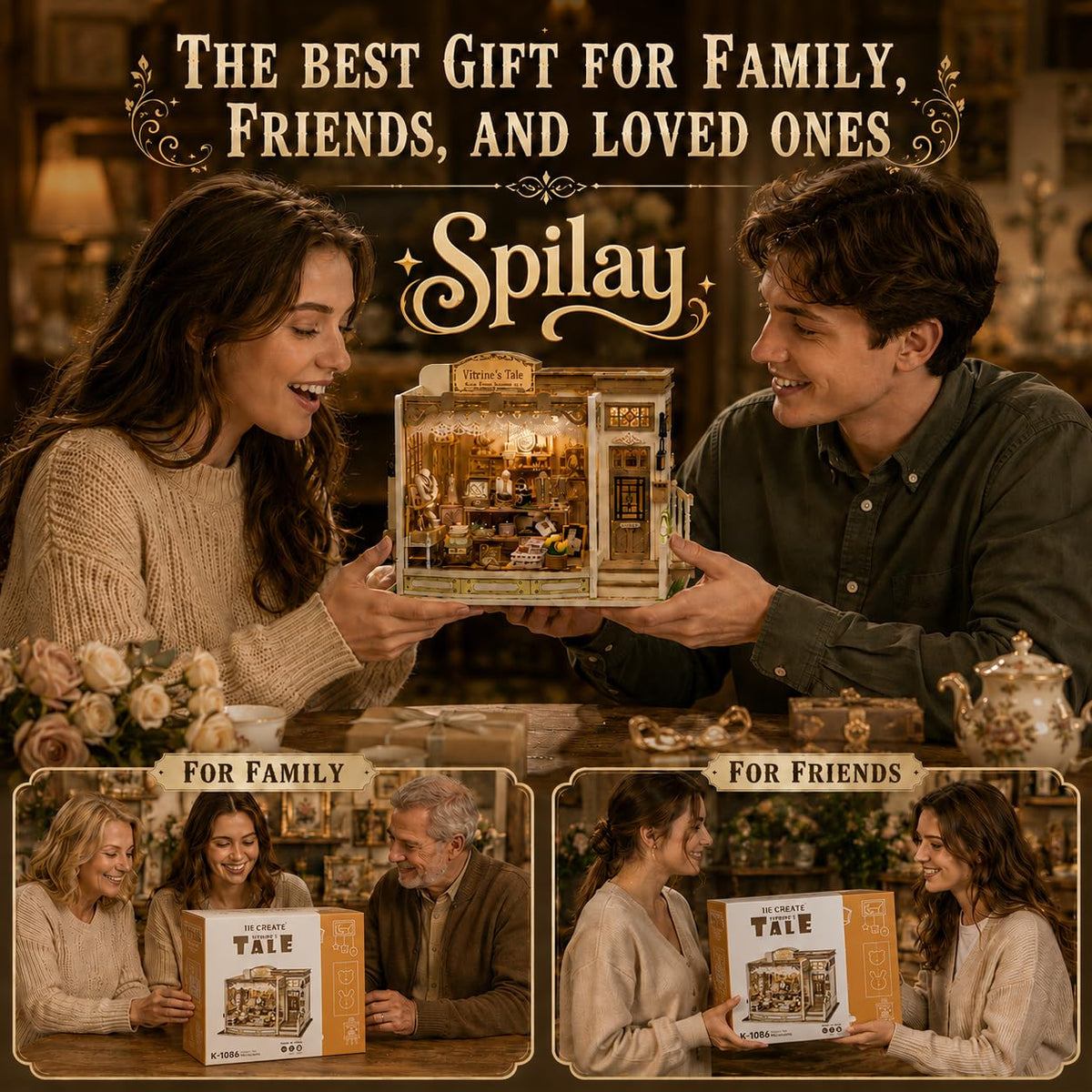 Spilay DIY Miniature House Kit for Adults, Miniature Dollhouse Kit