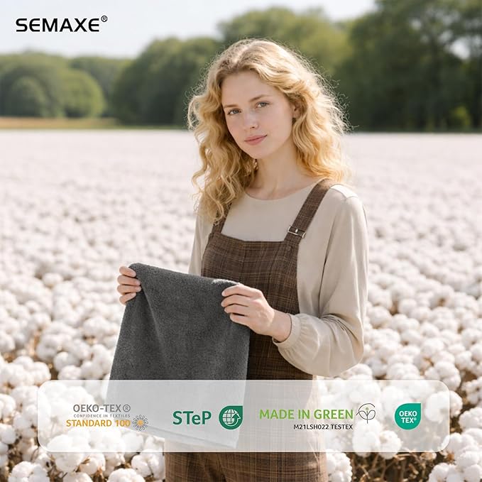SEMAXE Hand Towels for Bathroom, 100% Cotton Towels