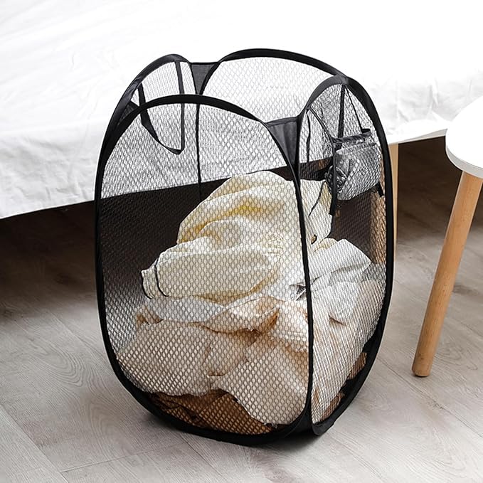 2pcs Pop Up Mesh Laundry Hamper Room Collapsible Storage Bin Lightweight Basket