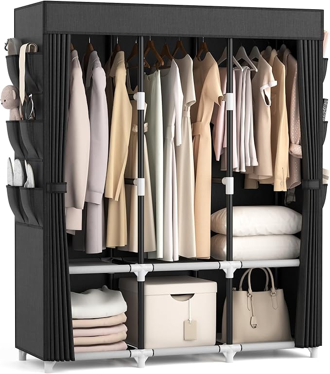 VTRIN Portable Closet for Hanging Clothes 52 Inch Wide Portable Wardrobe Closet