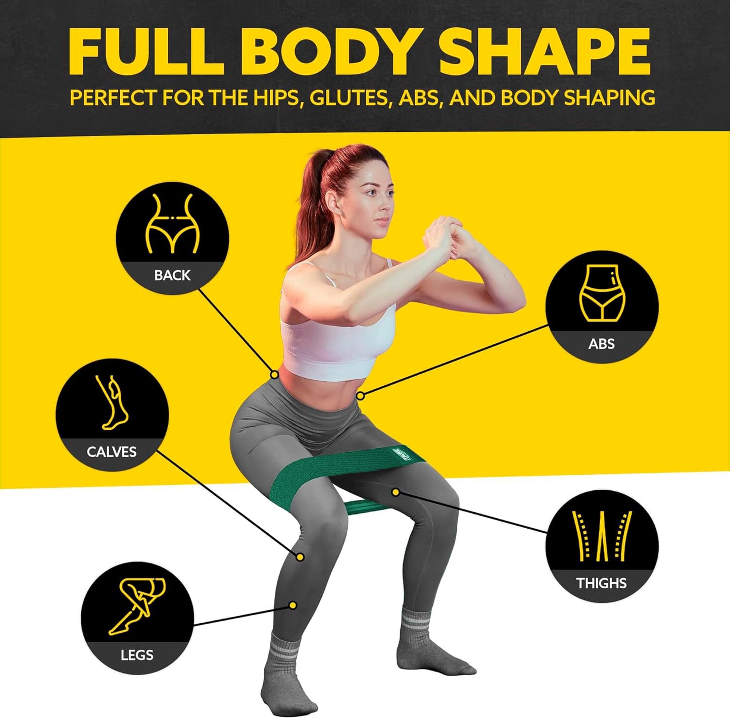 Tribe Lifting Fabric Resistance Bands for Legs - Workout Bands Resistance Bands for Men and Women - Booty Bands for Working Out - Exercise Bands Resistance Bands Set - Elastic Bands for Exercise