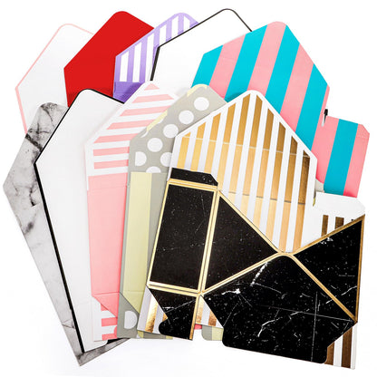 Elsjoy Set of 10 Florist Bouquet Envelope Boxes, 10 Styles Flower Bouquet Packaging Gift Paper Boxes for Wedding, Valentine's Day, Mother's Day