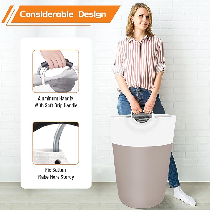 BlissTotes 75L Laundry Basket, Freestanding Laundry Hamper, Collapsible Dirty