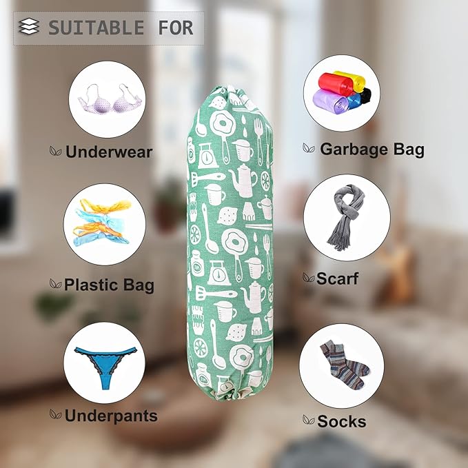 Plastic Bag Holder, Wall Mount Plastic Bag Organizer, Shopping Bags Carrier