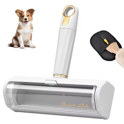 Paw Essence Pet Hair Remover & Reusable Lint Roller – Cat & Dog Hair Remover for Furniture, Couch, Carpet, Bedding, Clothes & Car – Portable Fur Remover Tool + Pet Hair Removal Glove Bundle
