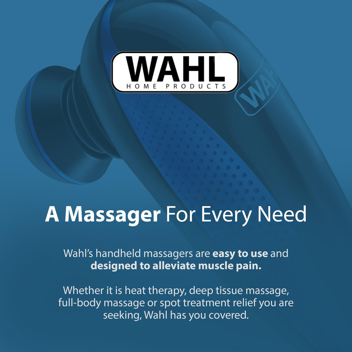 Wahl Lithium-Ion Deep Tissue Percussion Handheld Massager for Muscles, Back, Neck, Shoulder Pain Relief, Cordless, Adjustable Intensity, Long Battery Life, FSA Eligible, Model 4232