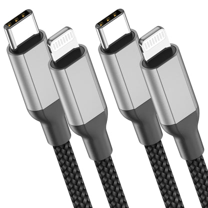 2Pack MFi Certified 3ft USB-C to Lightning Cable - Fast Charging for iPhone 14-8, iPad