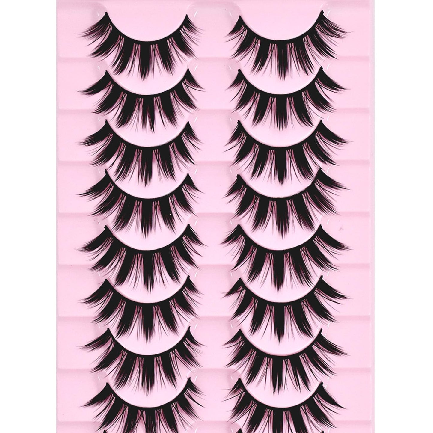 10 Pairs Manga Lashes Anime Cosplay Lashes Spiky Manga Style Lashes Janpanese 16mm Extension Natural Manhua Doll Eye Lashes Halloween/Party Makeup Look by AUGENLI (A3)