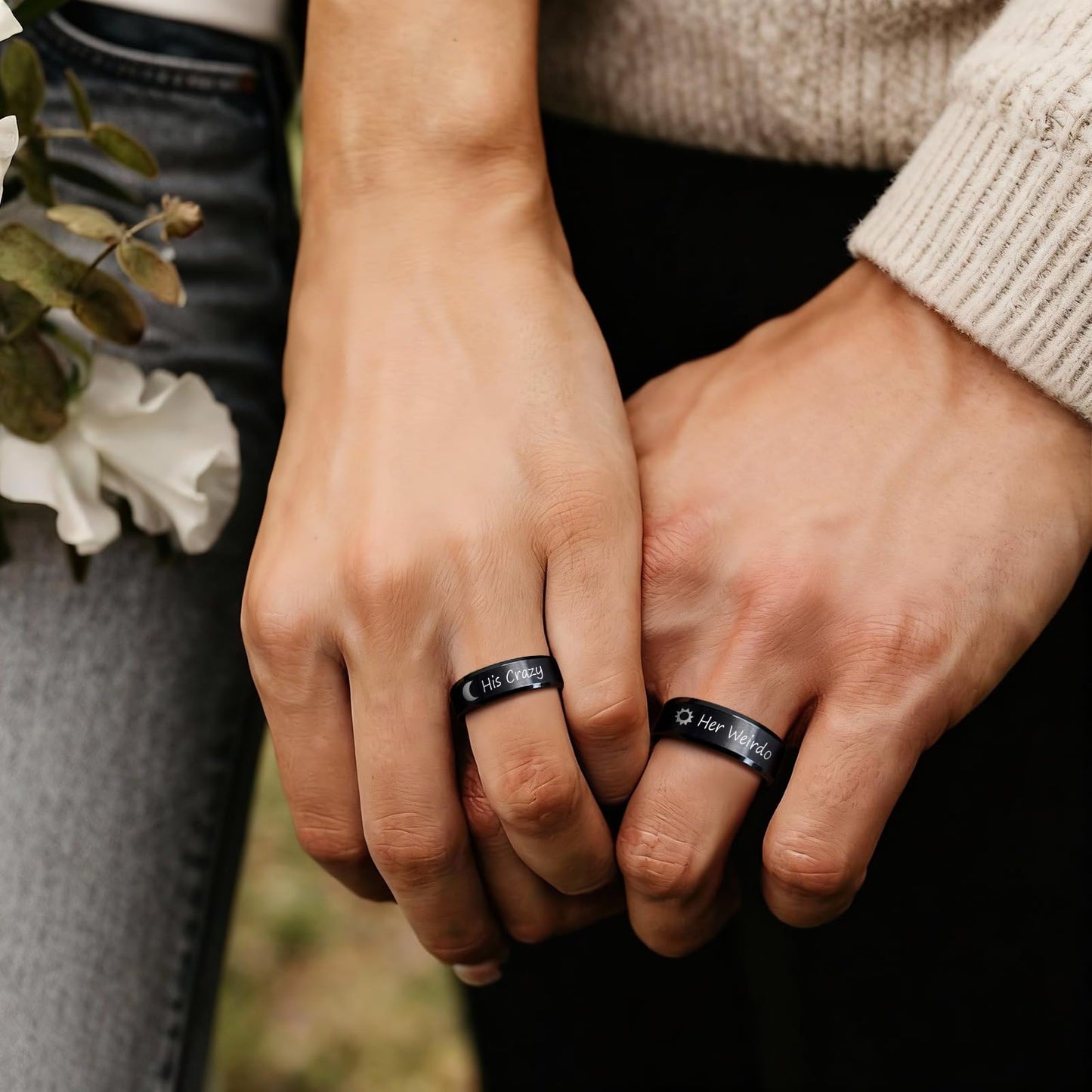 VNOX Customize Jewelry-6MM Black Stainless Steel Beveled Edge Matte Brushed Finish Rings for Men Women,Size 13