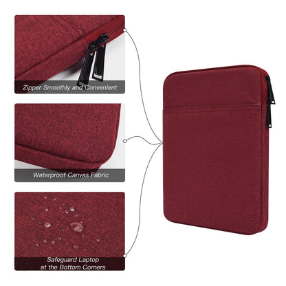 Tablet Sleeve Bag for 10.9 inch New iPad 10th/ 11 inch iPad Pro / 10.2" iPad / 10.9" iPad Air 5 4/10.5 Pro Air, Samsung Galaxy Tab A8 10.5" Protective Case Pouch, Fit Apple Smart Keyboard, Wine Red