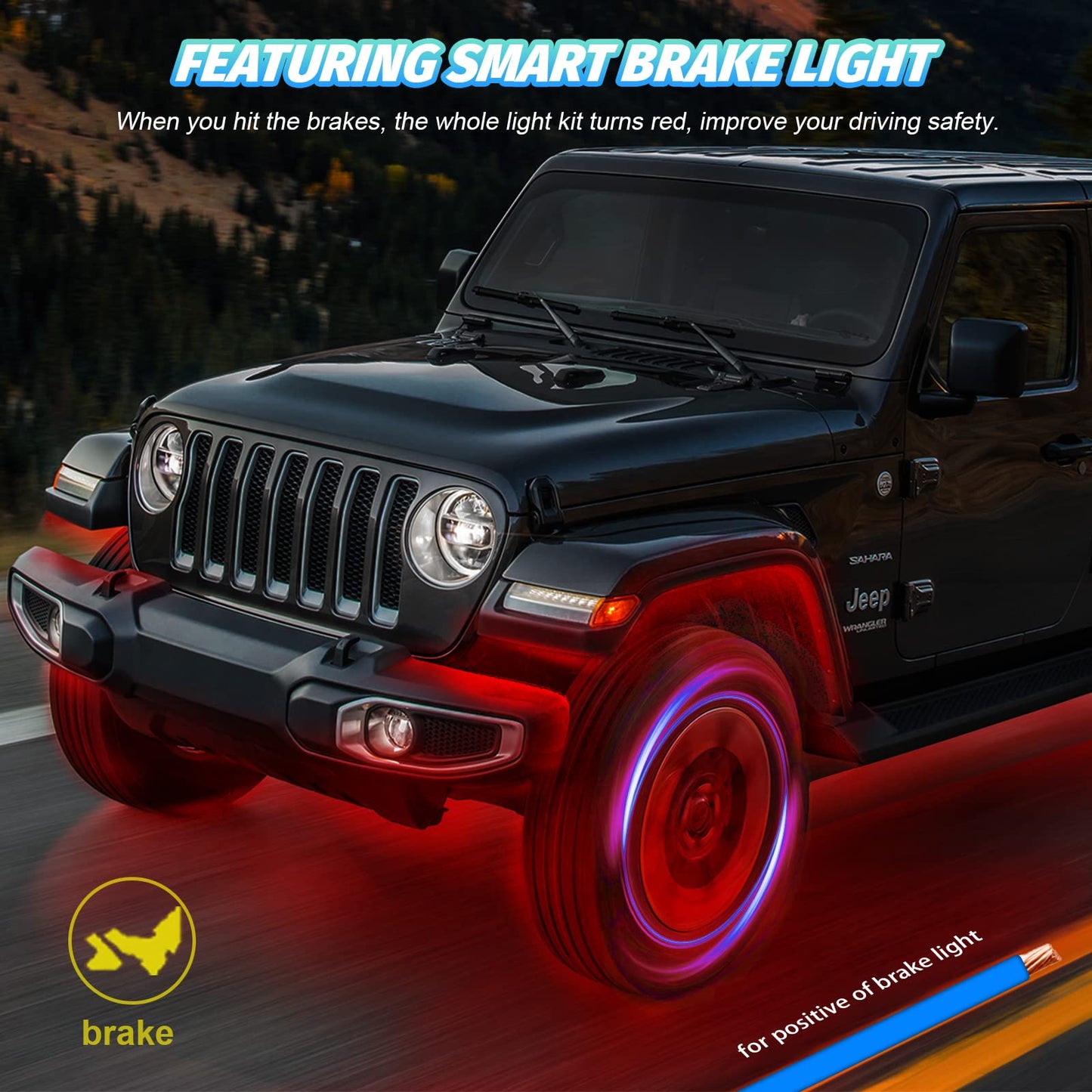 8 Pods RGB LED Rock Lights for Jeeps Trucks Golf Cart ATV UTV RZR SUV Offroad Pickup Car, Waterproof Multicolor Underglow Kit with APP Music Mode Underbody Neon Light Vehicle Underneath Accent 12V