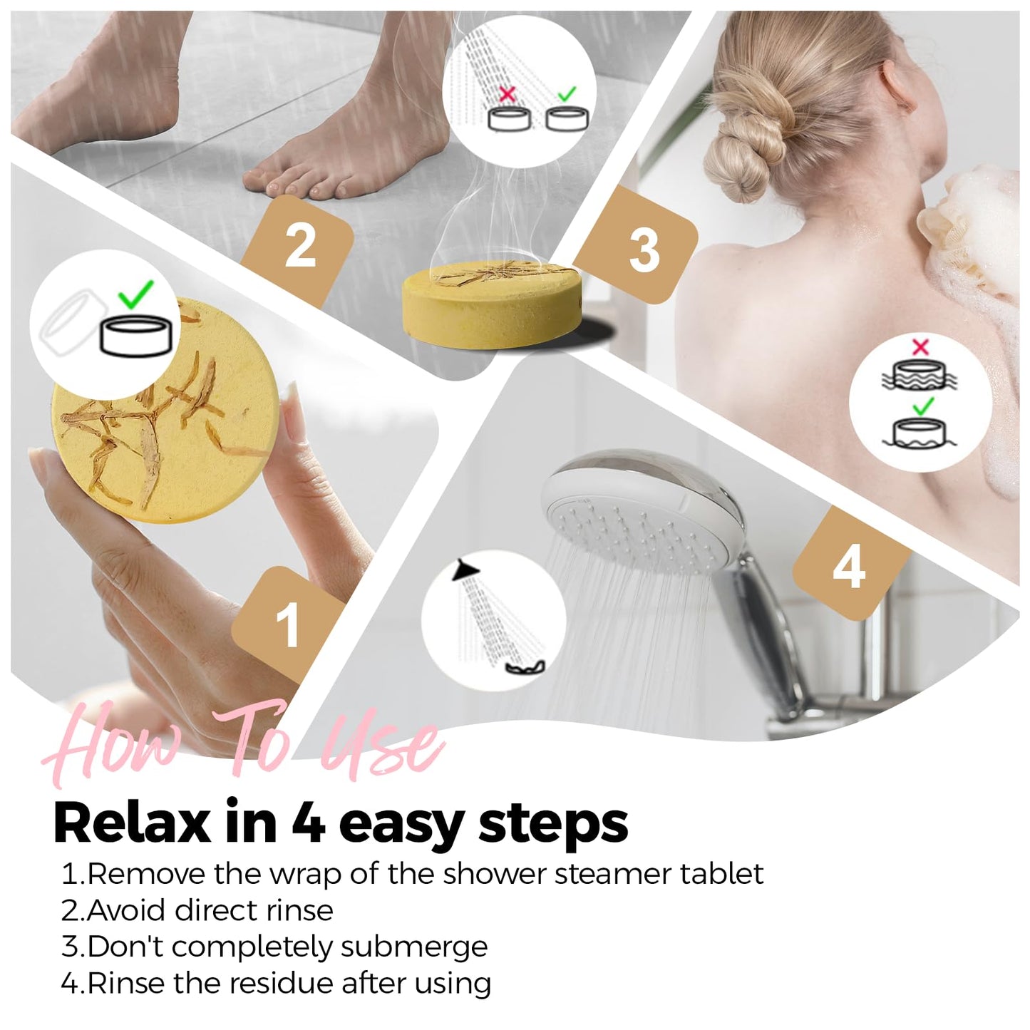 Shower Steamers Aromatherapy Travel Essentials for Women- SWCANDY 8 Pcs Bath Bombs Birthday Gifts for Men, Sister, Shower Bombs Stocking Stuffers Christmas Gifts Fruity