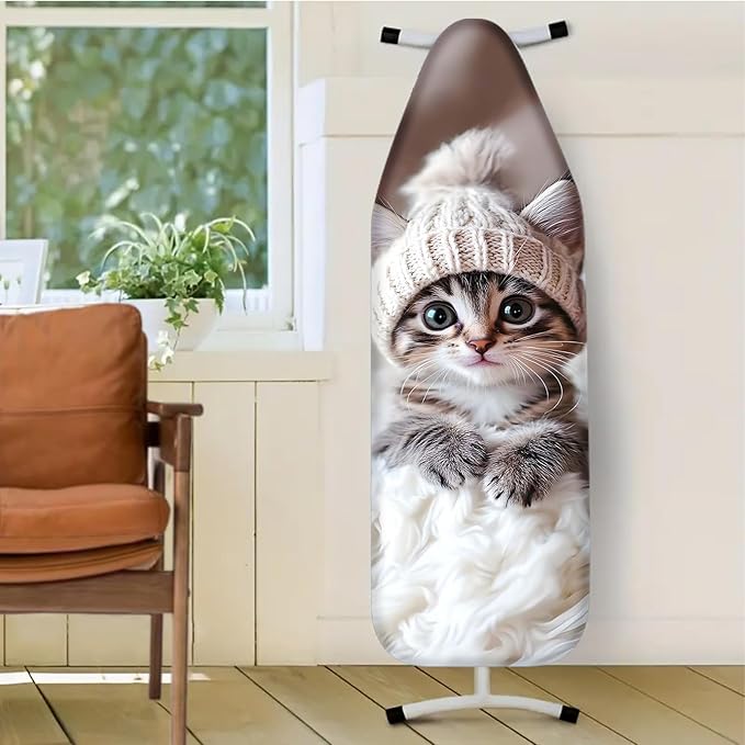 Nuxovilar Cute Cat with Knit Hat Ironing Board Cover, 15 * 54inch, Fits Most