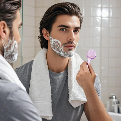4 Colors Facial Cleansing Brush, Beomeen Face Scrubber Exfoliating Brush Face Wash Scrub Exfoliator for Skin Care, Makeup Removal (Blue, Pink, Purple, Clear)