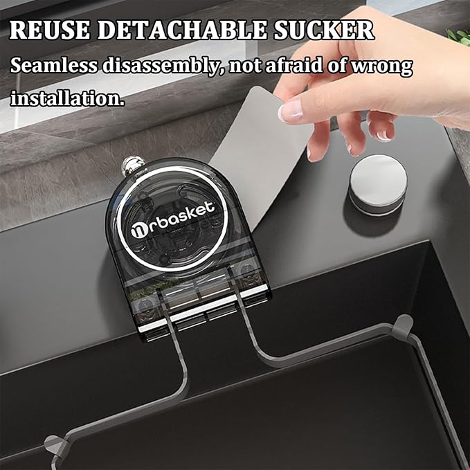 Kitchen Sink Strainer with Filter Mesh Bag, Food Waste Filter Basket, Suction