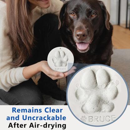 MYPAWLETS Pawprints Keepsake Kit for Dogs Cats,Make 3 Clay Paw Print Ornaments,Soft & Non-Toxic Clay,Pet Paw Prints Impression Kit,Dogs Christmas Tree Ornament,Gift for Pet Lovers-3 Round