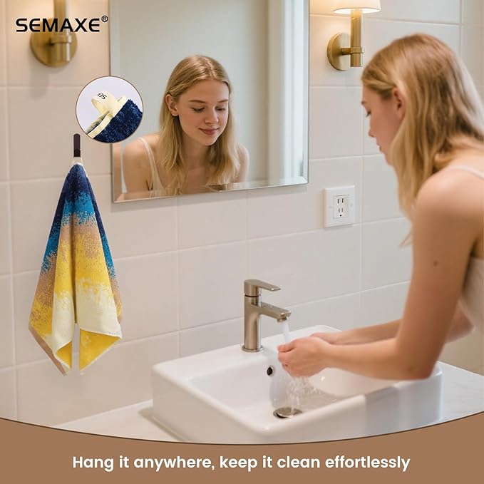 SEMAXE Hand Towels for Bathroom, 100% Cotton Towels