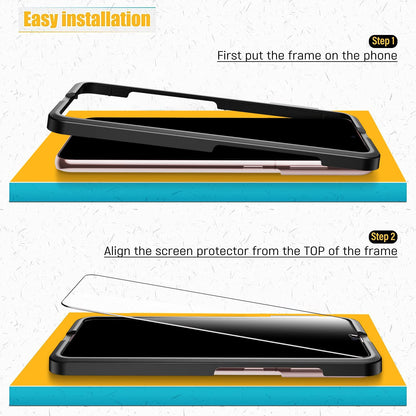 UniqueMe [2+3 Pack Compatible with Samsung Galaxy S21 5G - 6.2 inch Tempered Glass + Camera Lens Protector Screen Protector with Easy Installation Frame[9H Hardness]