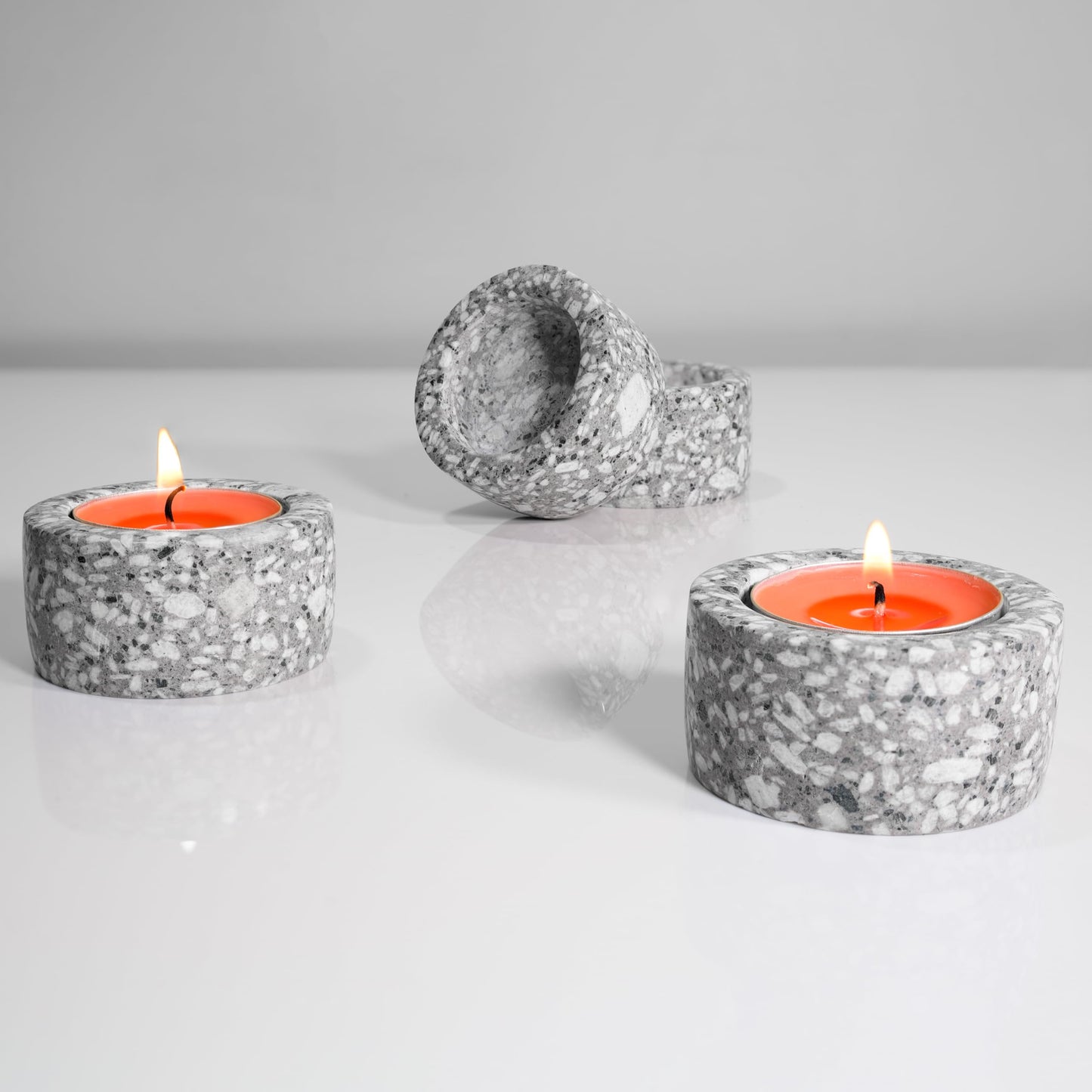 Natural maifanite Stone Tea Light Candle Holder(Set of 4) for Table Centerpieces, Valentines Day Decorations & Room Decor- Decorative Candles Holders for Wedding Gifts
