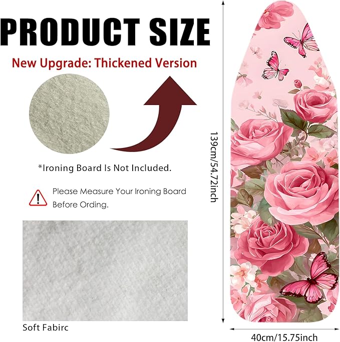 Nuxovilar Ironing Board Cover Needle Cotton 15x54 Inches | Ironing Board Cover