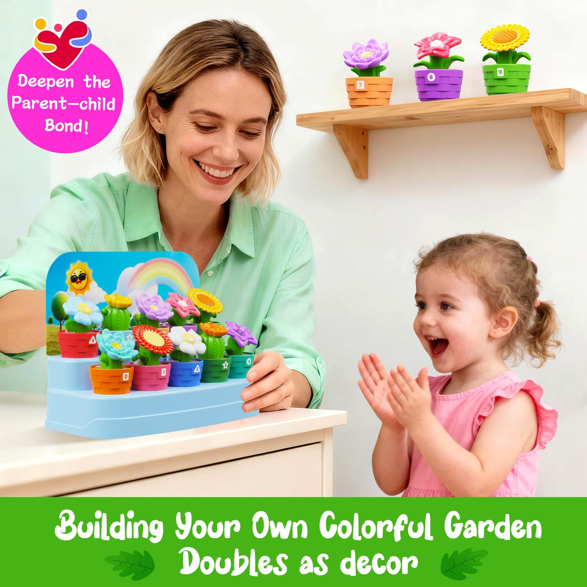 Montessori Flower Garden Building Toy for Toddlers, Kids Gardening Set