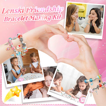 Lenski Gifts for Teenage Girls Birthday Presents, Bracelet Making Kit, Stocking Fillers Kids, Jewellery Making Kit, Unicorn Gifts for Girls Gifts for 5-13 Year Old, Arts and Crafts for Kids