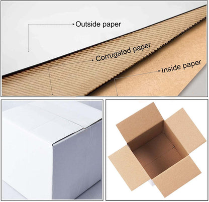 Calenzana 6x6x6 Inches Shipping Boxes Set of 25, White Corrugated Cardboard Box for Packing Mailing Small Business