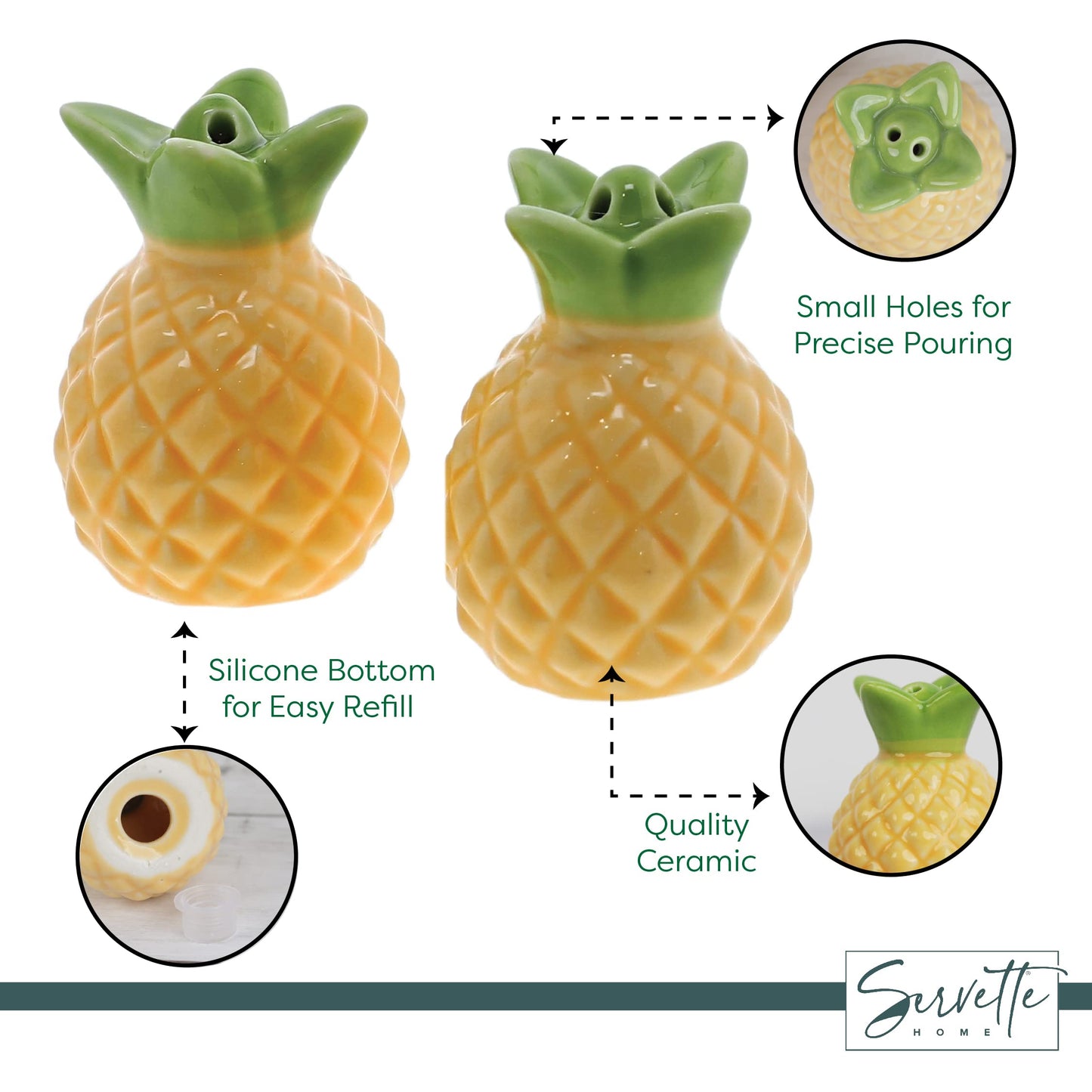 Novelty Salt and Pepper Shaker Set for the Kitchen Collector - Pineapple
