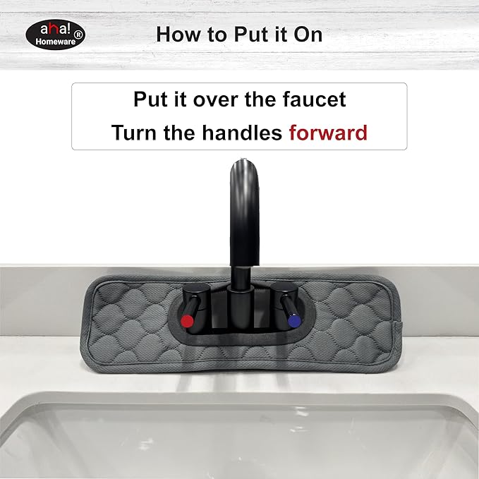 Bathroom Sink Splash Guard Oval-Hole Rectangle-Hole: AHA HOMEWARE, Faucet Mat