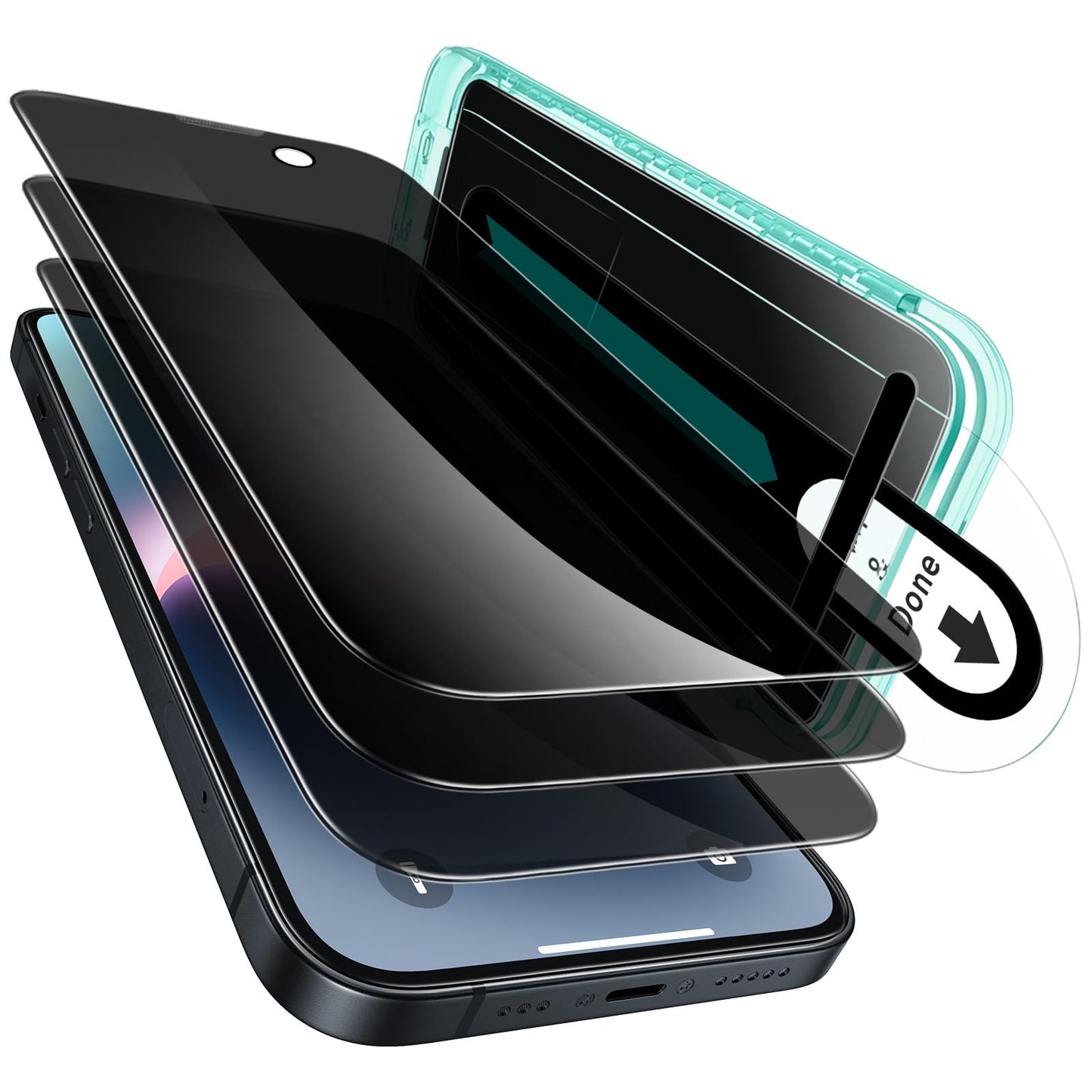 ESR 3 Pack for iPhone 16 Pro Max Screen Protector, [9H Hardness] [Military Grade Shatterproof] Tempered Glass Film with Flawless Fit Tray, HD Clear, Scratch Resistant