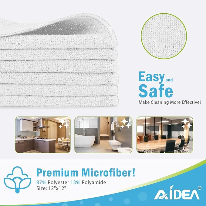 AIDEA Microfiber Cleaning Cloth 100PK, Soft Microfiber Towels