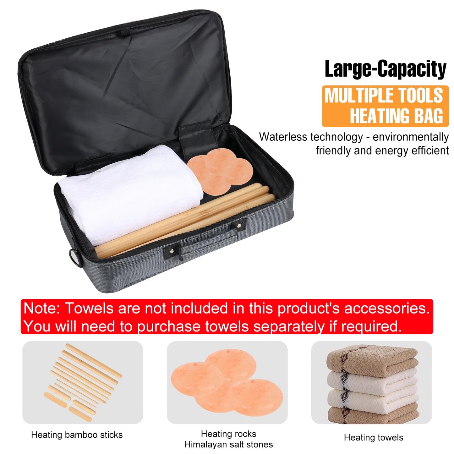 OnVisit Hot Bamboo Massage Sticks Warmer Kit,12pcs Solid Bamboo Sticks for SPA,Portable Stone Massage Heater with Temperature Control/Heating Time for Home/Travel Spa Warming Therapy Relaxing