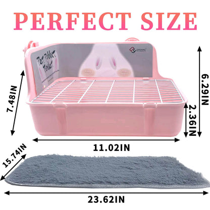 MUYG Guinea Pig Litter Box Corner Bunny Toilet Small Animal Potty Training with Dustpan Broom Chew Toys for Chinchilla Ferret Hedgehog Gerbil (10 Pcs)