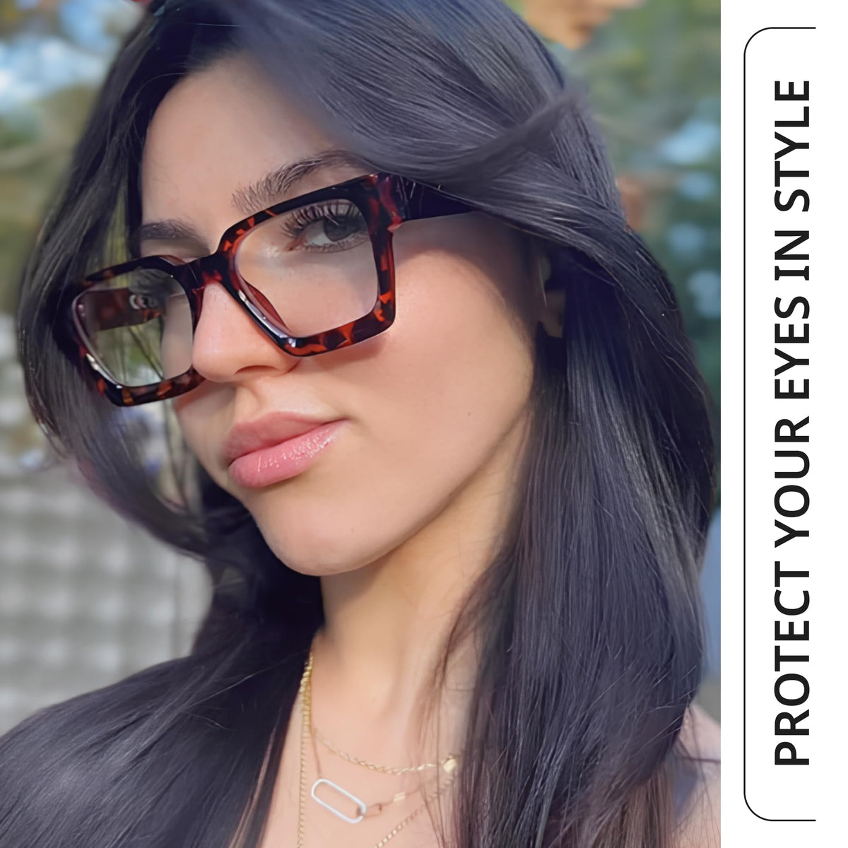 livho Oversized up to 99% Blue Light Blocking Glasses for Woman - Rectangle Fashion Glasses for Computer, Chic Preppy Frame - Anti Eyestrain