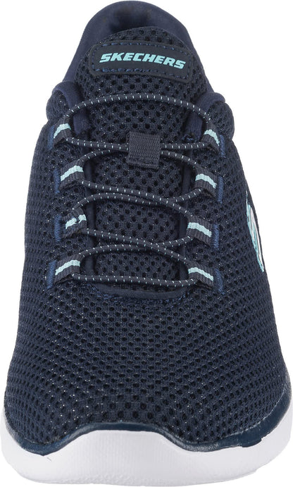 Skechers Womens Summits Artistry Chic Sneaker, Navy Light Blue, 5 UK