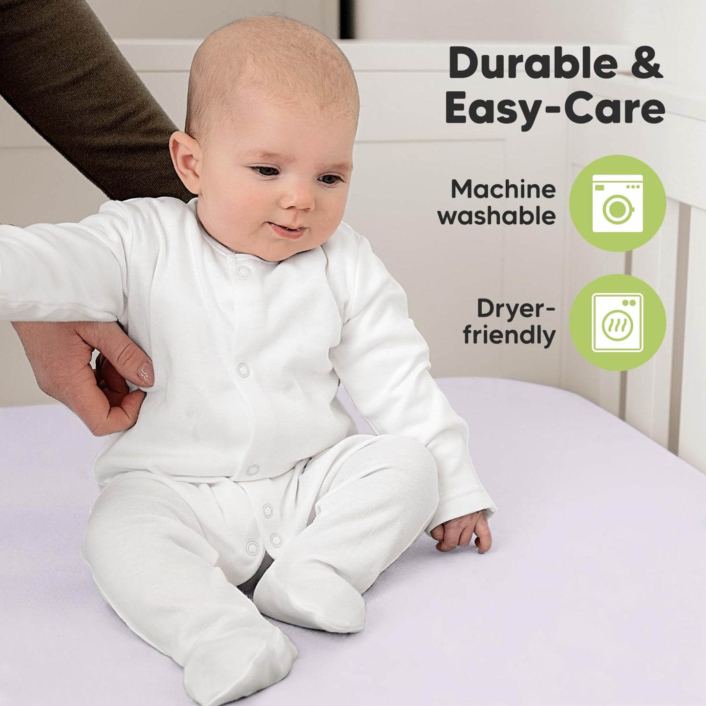 KeaBabies 2-Pack Organic Cotton Crib Sheets for Boys, Girls - 52x28 Fitted Crib Mattress Sheet Neutral, Breathable Cover for Baby Bed Set, Toddler Mattress, Soft & Cute Prints (Thistle)