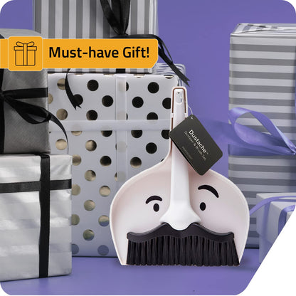 Peleg Design Dustache Small Dustpan and Brush Set, Mini Broom and Dustpan Set, Mustache Design, Small Broom and Dustpan Set, for Home & On-The-Go